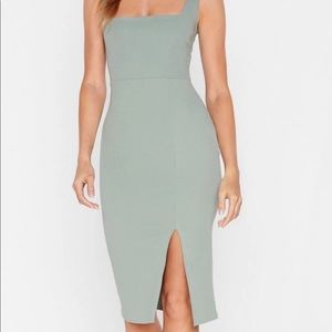 Squarin’ To Go Midi Dress